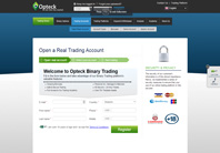 Open a new account at OptecK Binary Trader